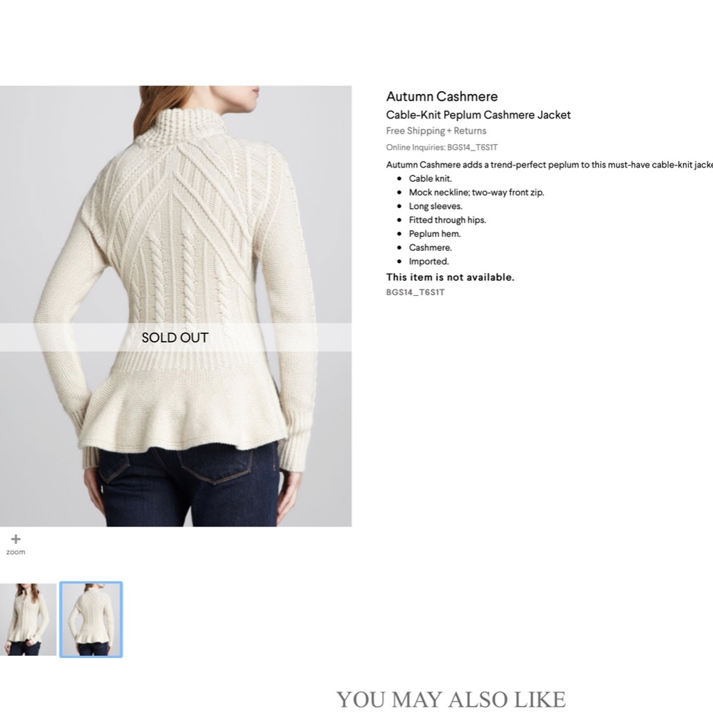 Autumn cashmere beige / camel zip cardigan -M - Picture 6 of 7